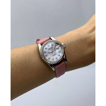 Custom Seiko Mod • Pink Pearl Diamond MOP Silver Datejust • 26mm